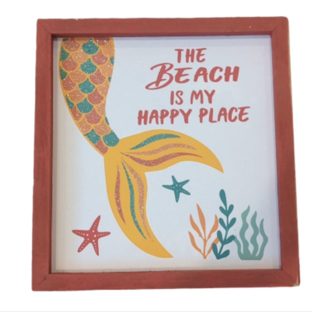 Coastal Beach Décor Set – Hanging & Standing Signs 5 Piece Wooden - Picture 2 of 6